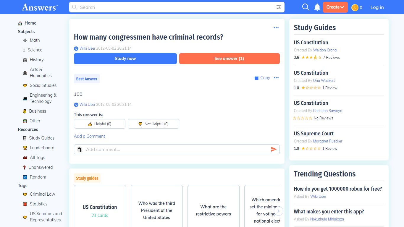 How many congressmen have criminal records? - Answers